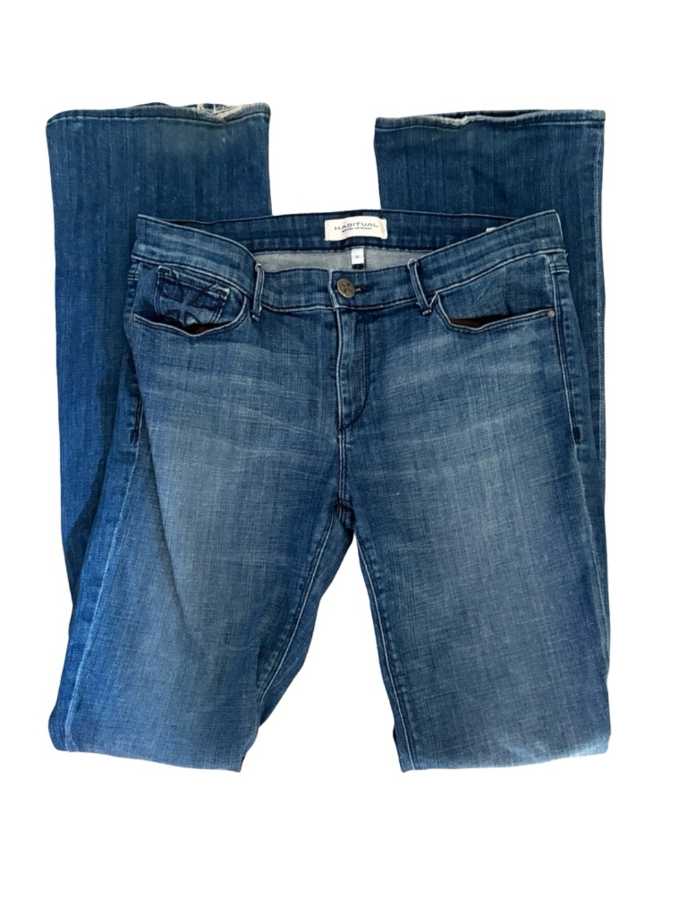 Habitual Geena Bootcut Jeans Medium Wash Cross Pocket Detail Size 30